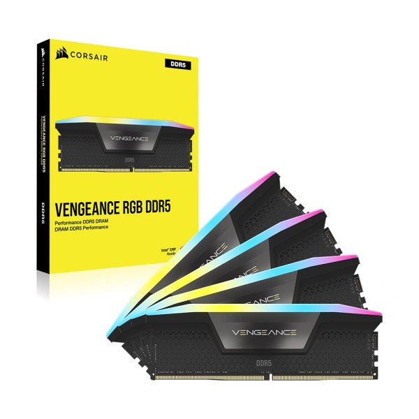 CORSAIR DDR5-5200 CL38 VENGEANCE RGB BLACK 패키지 (192GB(48Gx4))