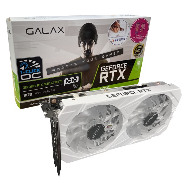 갤럭시 GALAX 지포스 RTX 3050 EX WHITE OC D6 8GB