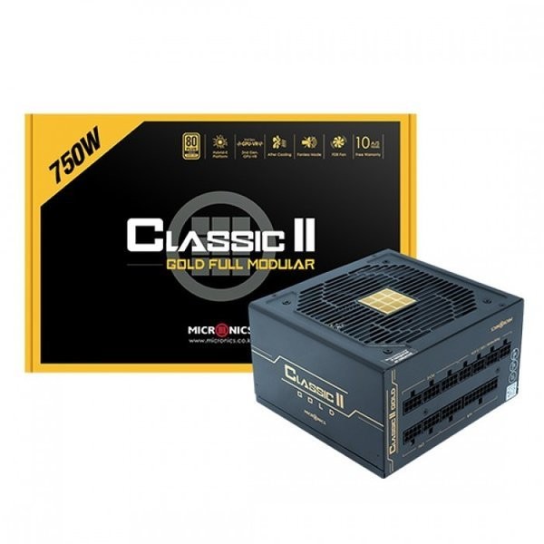 마이크로닉스 Classic II 750W 80PLUS GOLD 230V EU 풀모듈러 블랙 (ATX/750W)