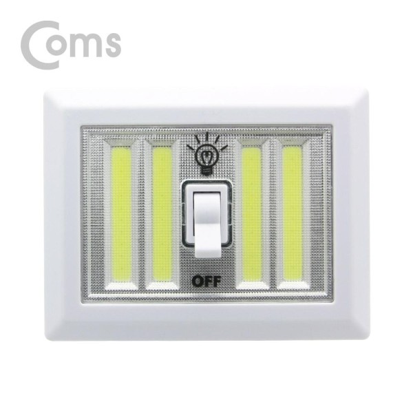 Coms 컴스 LED 스위치 벽면등(Switch Light) 사각 10 LED/4라인 / 4 x AA [BB542]