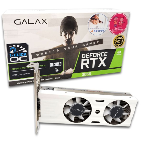 갤럭시 GALAX 지포스 RTX 3050 WHITE D6 6GB LP